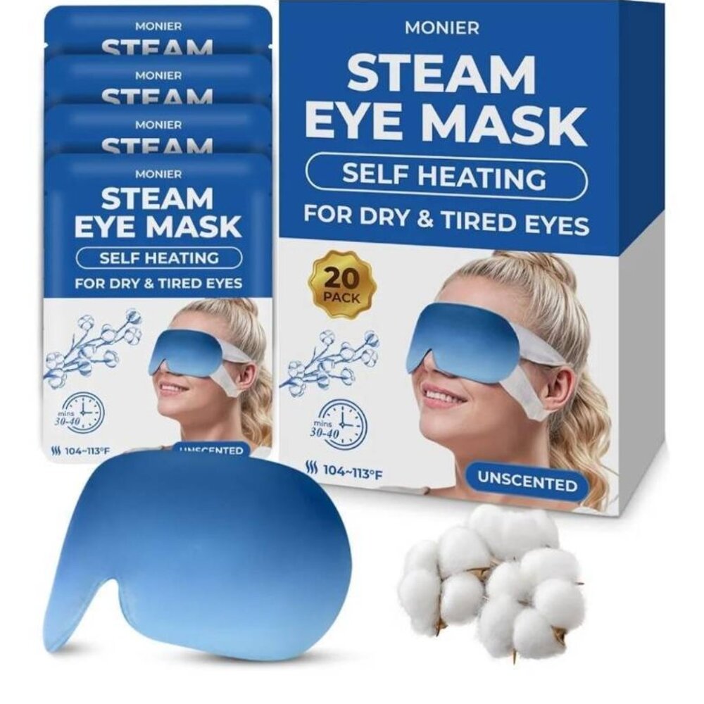 Steam Eye Mask for Dry Eyes | Self Heating Warm Compress for Eyes